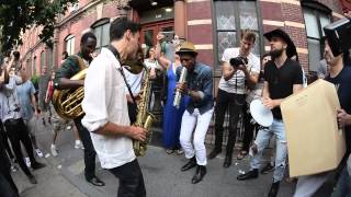 Jon Batiste And Stay Human on the streets of Williamsburg (Tue 6/9/15)