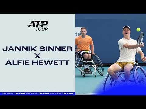 Теннис Two Legends Meet: Jannik Sinner plays wheelchair tennis with Alfie Hewett