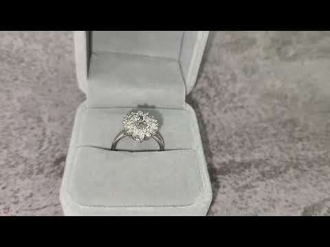Exceptional 1.75ct oval cut diamond engagement ring with marquise diamonds O29