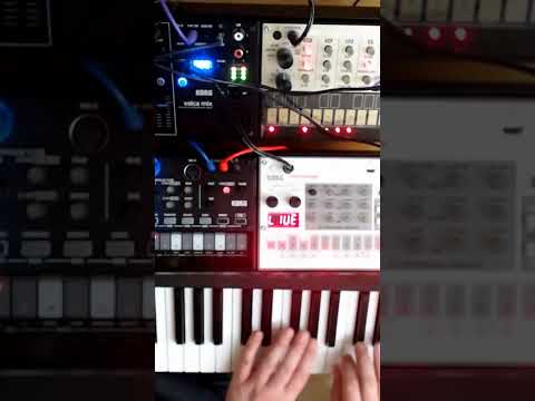 Atonal jam-using Korg Volcas and electric piano on Yamaha p105