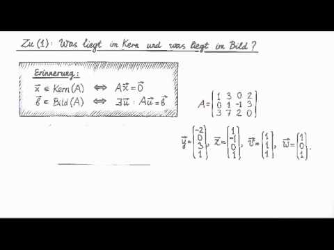 Übung 6: Kern und Bild einer Matrix | Mathematik | Funktionen