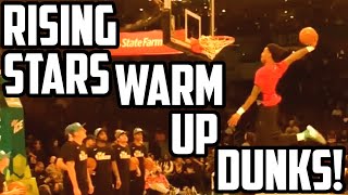 RISING STARS 2019 GAME CRAZY WARM UP DUNKS!!!