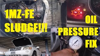 1MZ-FE Sludge - Oil Pressure Fix and Test - Toyota Highlander