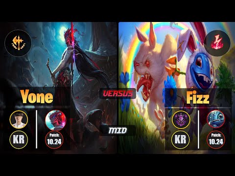 Faker YONE (Mid) [Conqueror] VS FIZZ - Master KR Patch 10.24
