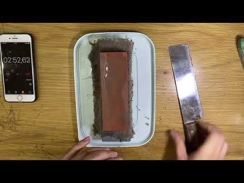 Hair splitting sharp with 220 grit whetstone