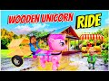 Wooden Unicorn Handmade Ride ShaniLife45 Trolley Unicorn