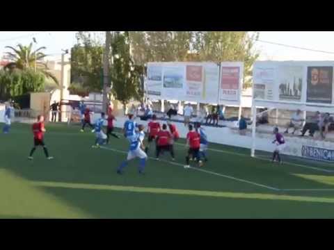 Gol de Ivan Fandos en Benicarló. 1-5 victoria para el CD Burriana.