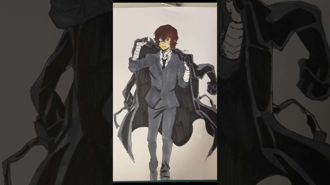 Draw Dazai #anime #shorts #dazai
