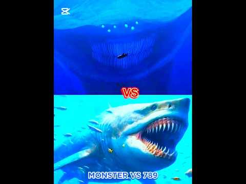el gran maja vs megalodon = mosasaurus = giant moray eel = blue whale #shorts #viral #monster #the