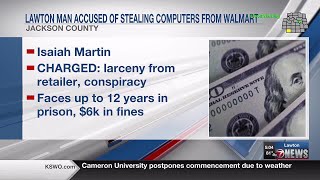 Lawton man accused of stealing computers, bean bag from Altus Walmart