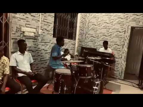 locked 🔒 down with Bosses # Michael Amalachi 🎸, Prince🎹, and yours truly on drums joesticks.