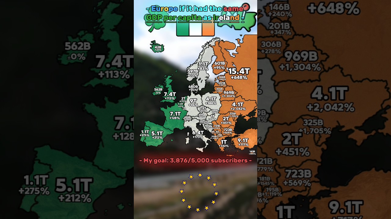 - Europe if it had the same GDP per capita as Ireland - #mapping #europe #shorts #geography