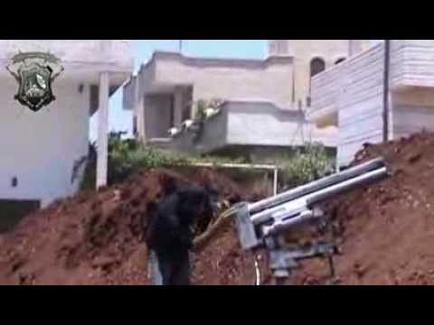 استهداف مقرات النظام بمدفع فتيل محلي الصنع على جبهة الكم في ريف حمص من قبل كتيبة أسود الأرض