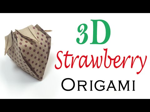 3d Strawberry Origami Paper Tutorial - Origami Kawaii〔#056〕