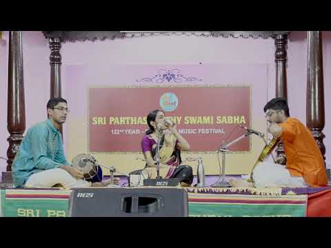 Pranathi Ganapuram, Vignesh Thyagarajan and Ajay Gopi at Sri Parthasarathy Swamy Sabha