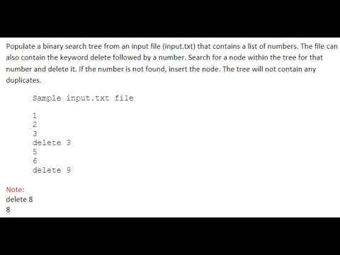 Tree Delete Java Assignment Part2 Delete Methods Helpers Data Structures Algorithm Analysis
