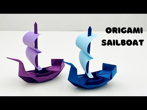 EASY ORIGAMI SAILBOAT / HOW TO MAKE PAPER SHIP / PAPER CRAFT / HOME DECORE / 3D PAPER BOAT / ORIGAMI