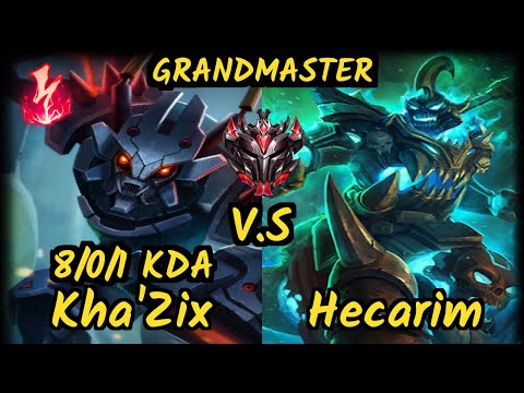 GOG Pride (KHA'ZIX) vs HECARIM - 8/0/1 KDA JUNGLE GAMEPLAY - EUW Ranked GRANDMASTER