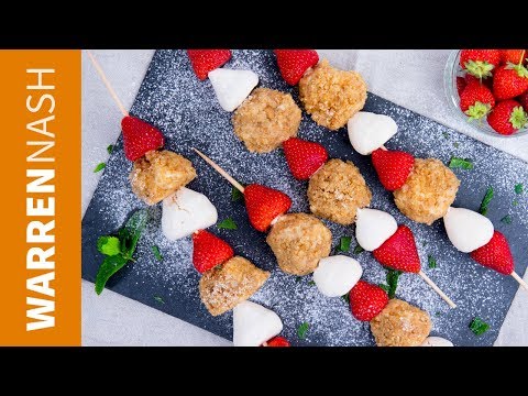 Eton Mess Cheesecake Dessert Kabobs - Recipes by Warren Nash