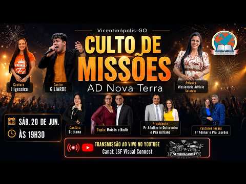 Culto de Missões | 20/06/2026 | A.D. Ministério Nova Terra - Vicentinópolis-Go