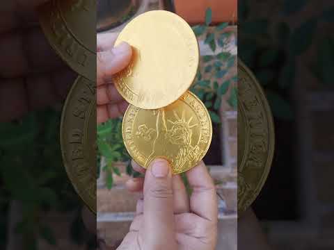 Gold Coin Chocolate Unwrapping 😍 ll #shorts #trending #chocolate