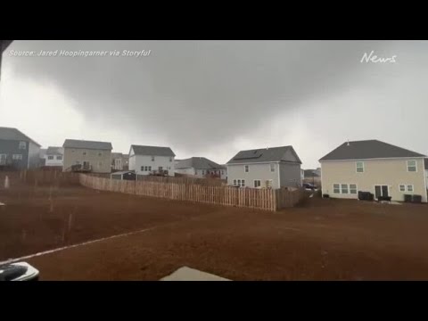 Dark funnel cloud looms as tornado-warned storm hits South Carolina
