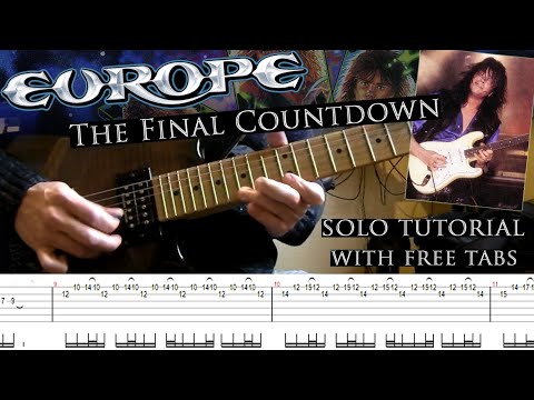 Europe - The Final Countdown guitar solo lesson (with tablatures and backing tracks)