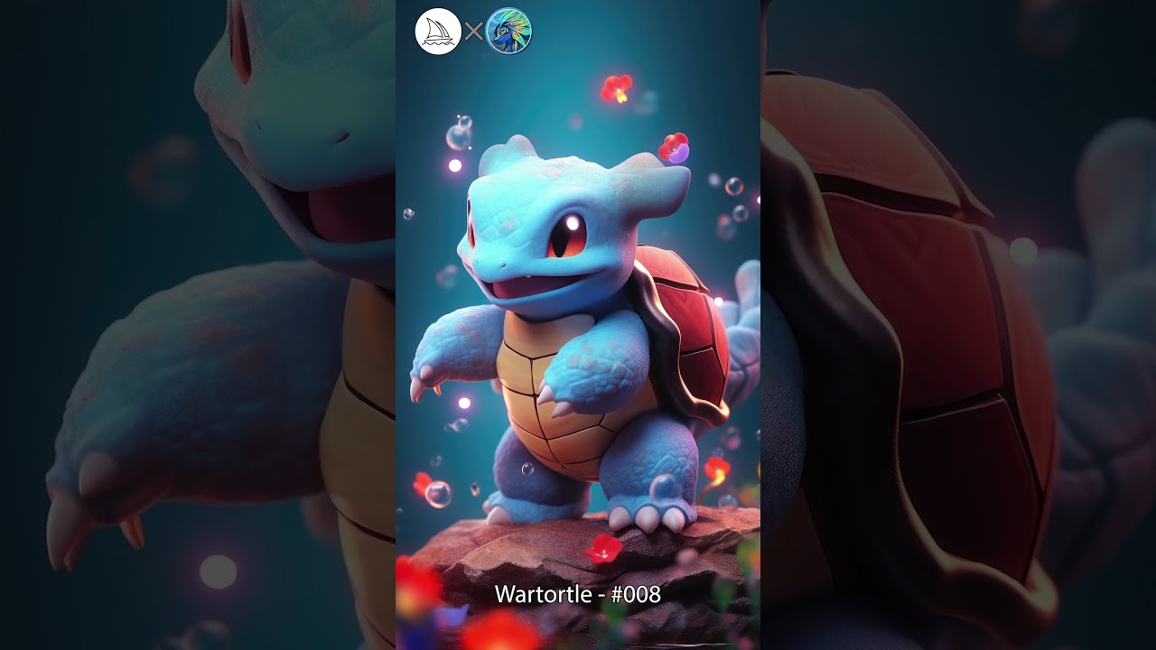 Pokémon with AI! Squirtle and friends! #freewallpaper