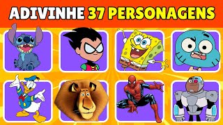 ADIVINHE 37 PERSONAGENS EM 5 SEGUNDOS | Desafio dos persoangens #quiz