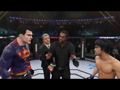 Superman vs. Bruce Lee (EA sports UFC 3) - CPU vs. CPU - Crazy UFC 👊🤪