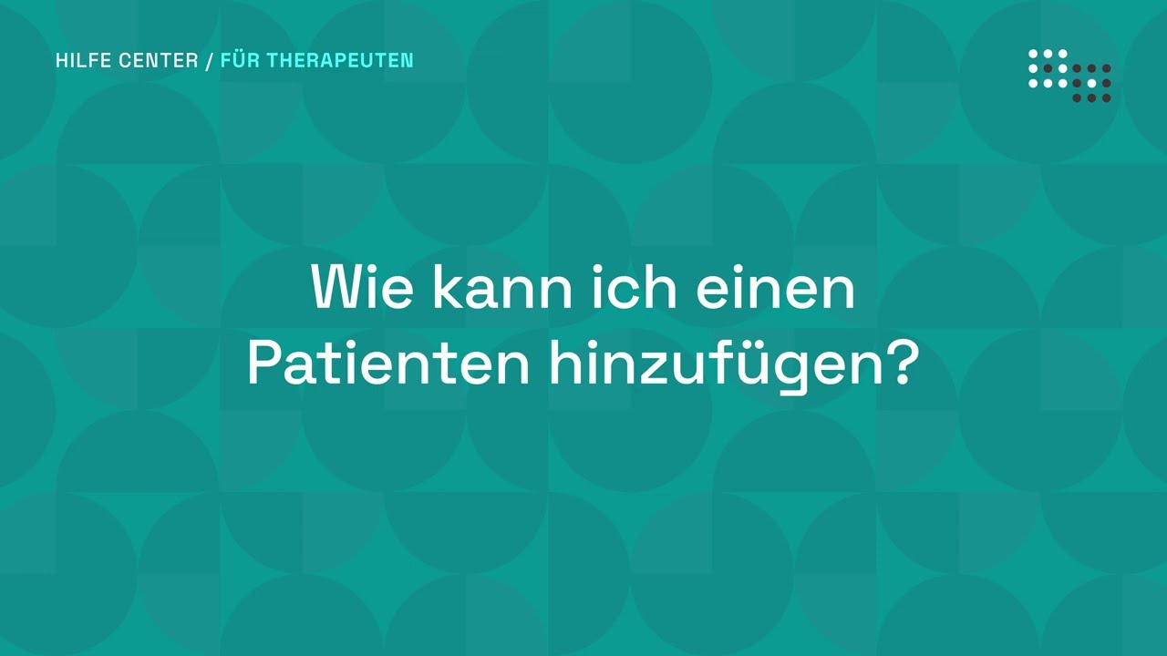 Wie kann ich einen Patienten hinzufügen?