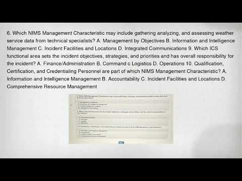 Which Nims Management Characteristic May Include Gathering