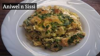 Gratin de pomme de terre au petit pois et poulet ( tiqcert n albaṭaṭa akk taǧilbant s uyaziḍ )