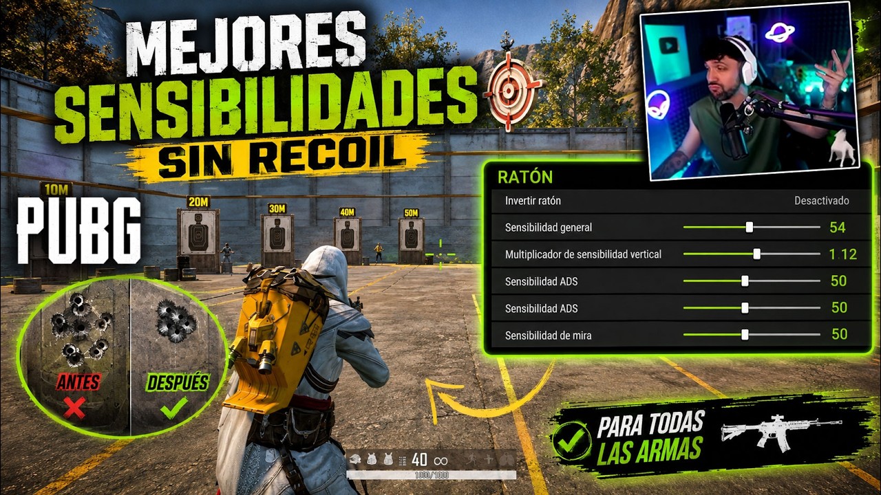 Guia de SENSIBILIDADES para CONTROLAR TODAS las ARMAS en PUBG 😎 Vas a dejar de ser MALO con esto!