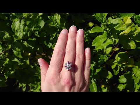 18ct gold Edwardian ruby & diamond cluster ring
