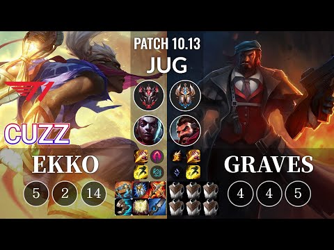T1 Cuzz Ekko vs Graves Jungle - KR Patch 10.13