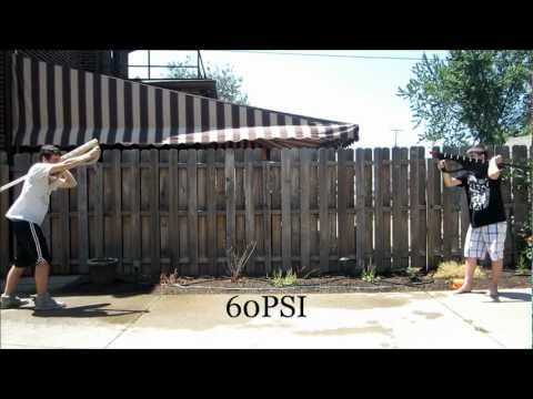 Air cannon shoots water in slow motion