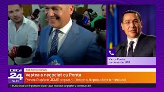 Victor Ponta: Guvernul Veștea nu trece fără AUR. „Singurul partid extremist din România este USR”