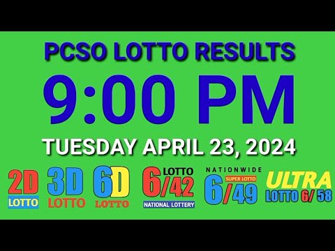 9pm Lotto Results Today April 23, 2024 Tuesday ez2 swertres 2d 3d pcso