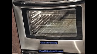 Clean Glass oven door Kenmore gas stove