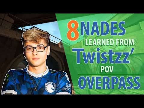 8 Nades learned from Twistzz POV - Overpass