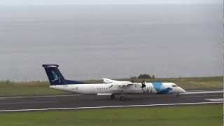 preview picture of video 'Bombardier Q400 Sata Açores landing Ponta delgada. Full-HD'