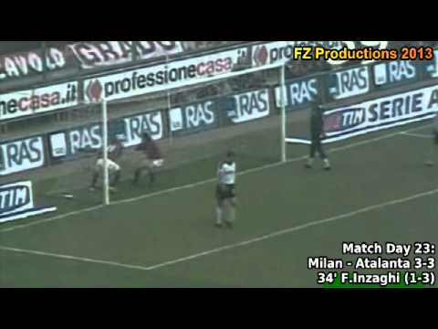 Serie A 2002-2003, day 23 Milan - Atalanta 3-3 (F.Inzaghi 1st goal)