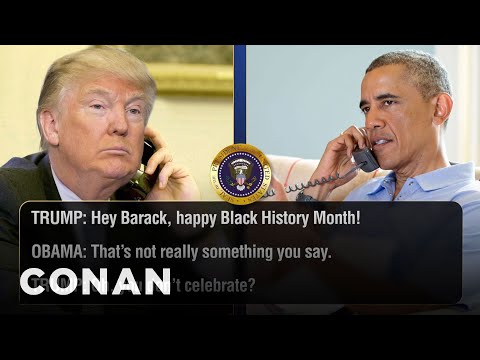 Trump Calls Obama To Discuss Black History Month | CONAN on TBS
