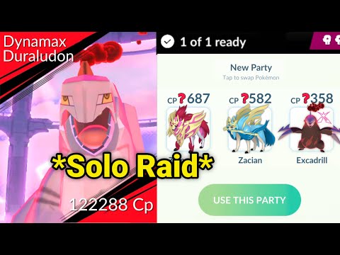*SOLO* Dynamax DURALUDON raid without Max Mushroom in Pokemon GO.