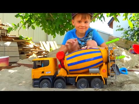 , title : 'Funny stories about Tractor Excavator and Truck - compilation Alex ride on Power Wheels'