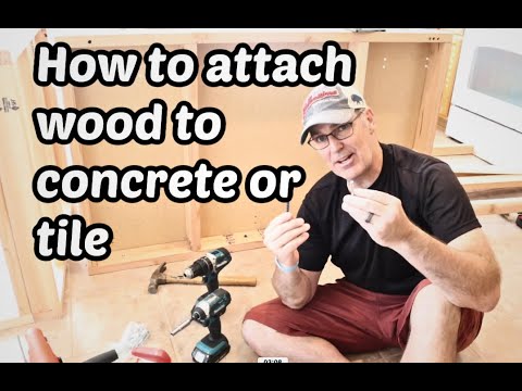 How to attach Kitchen Island to tile and concrete