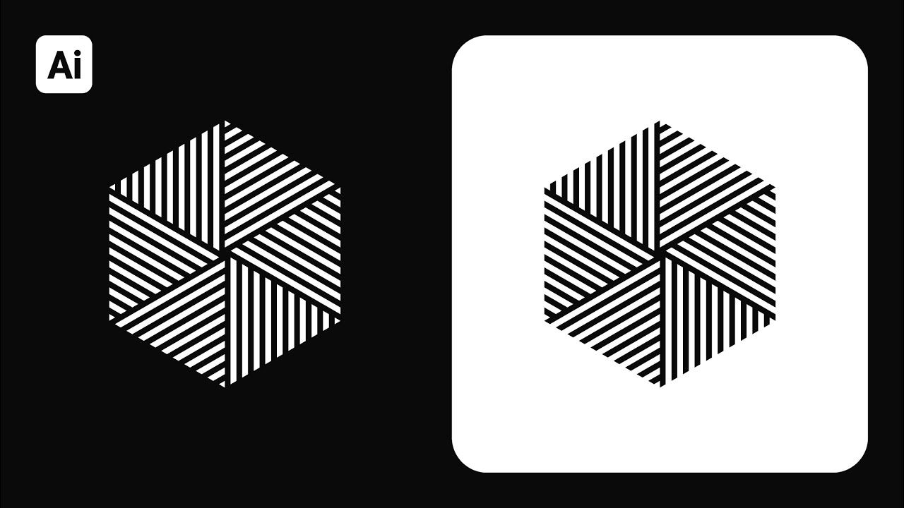 How to Design Hexagon Icon in Illustrator | Minimal Icon Design