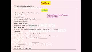Saffron part 4 Actual IELTS listening