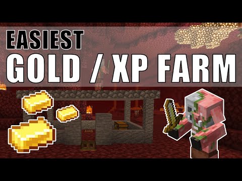 Easiest Gold XP Farm Minecraft | Compact Fast Zombified Piglin Farm
